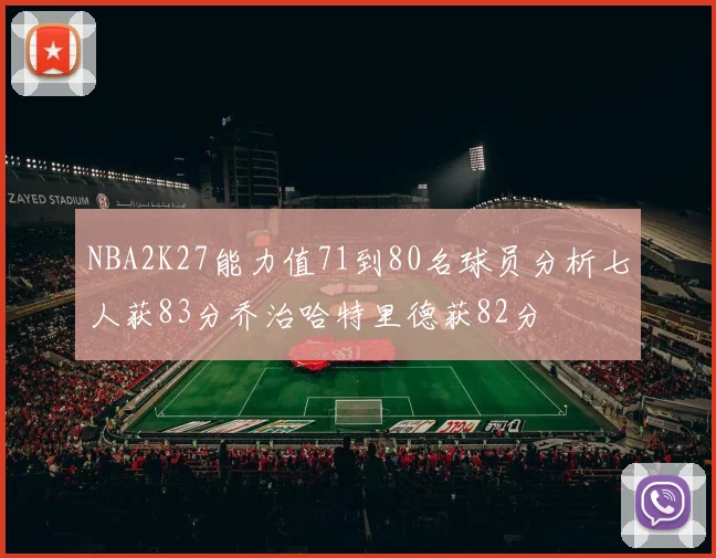 NBA2K27能力值71到80名球员分析七人获83分乔治哈特里德获82分